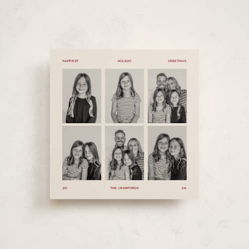 This is a stocking holiday photo cards with standard by Jenna Holcomb called hexad printing on recycled smooth signature in square