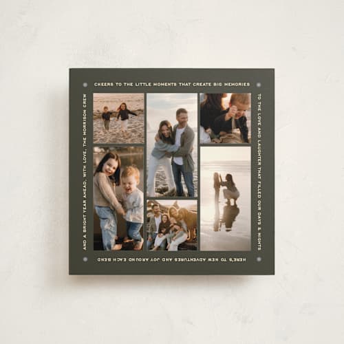 This is a pine needle holiday photo cards with standard by Jenna Holcomb called memorable year printing on recycled smooth signature in square