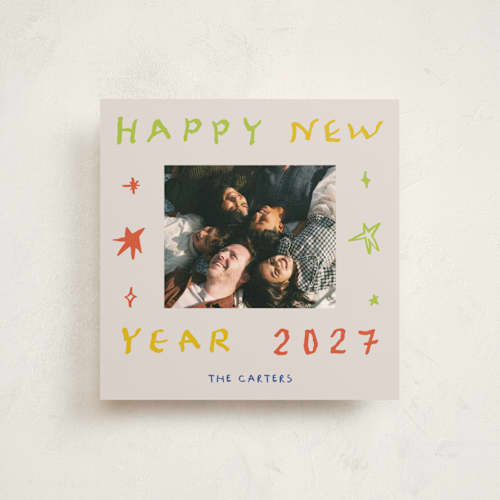 This is a sherbet holiday photo cards with standard by Zove Ahhh called sparkling cheers printing on recycled smooth signature in square
