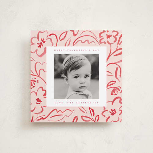 This is a blush valentines day with standard by Teju Reval called love blooms printing on recycled smooth signature in square