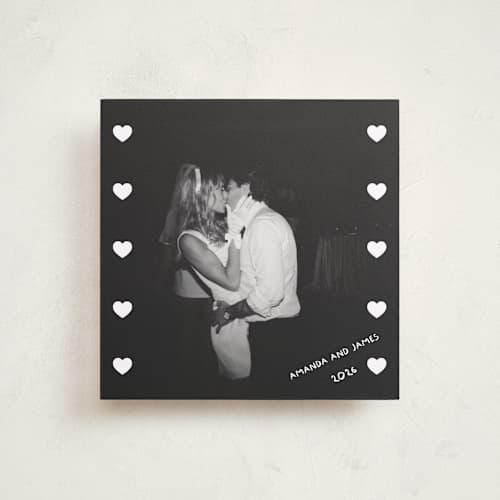 This is a moon valentines day with standard by Lucila Naves called wrapped in hearts printing on recycled smooth signature in square