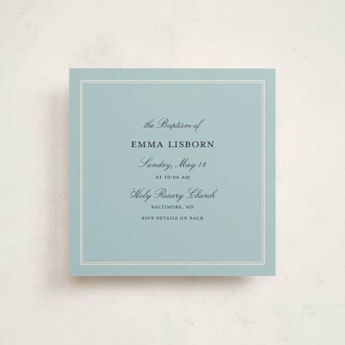 This is a canard baptism and christening announcements with standard by Ani Somi called lisborn printing on signature in standard