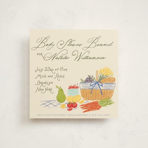 This is a provincial baby shower invitations with standard by Jenna Holcomb called farmer's market printing on signature in standard