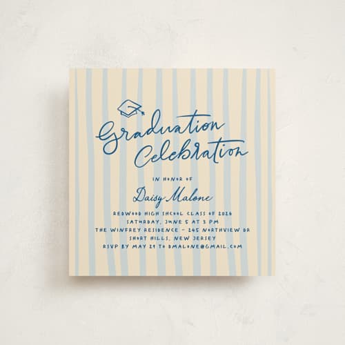 This is a aqua graduation invitations with standard by Creo Study called hand-written grad celebration printing on signature in standard