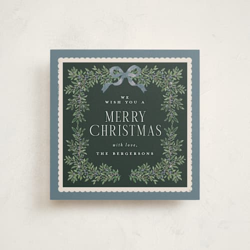 This is a bluebell holiday photo cards with standard by Itsy Belle Studio called verdure & voile printing on signature in square