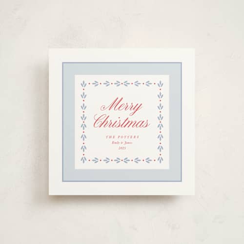 This is a frost holiday photo cards with standard by Alston Foster called classic garland printing on signature in square