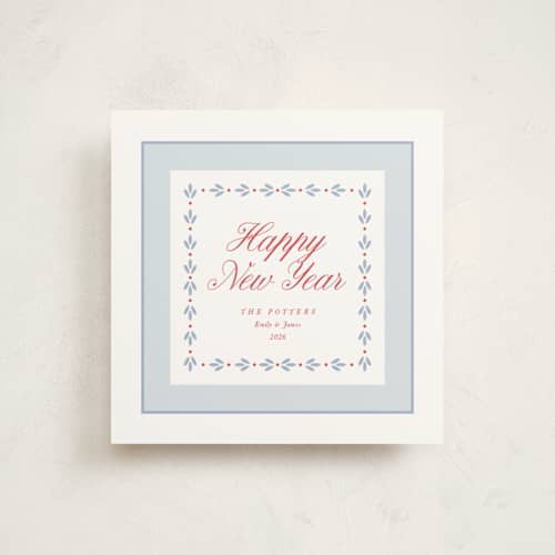 This is a frost holiday photo cards with standard by Alston Foster called classic garland printing on signature in square