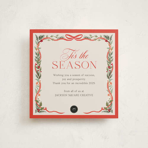 This is a cherry holiday photo cards with standard by Elly called festive winter printing on signature in square