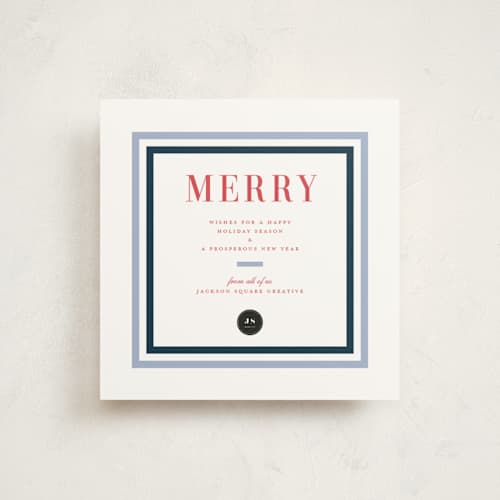This is a frost holiday photo cards with standard by Alston Foster called festive printing on signature in square