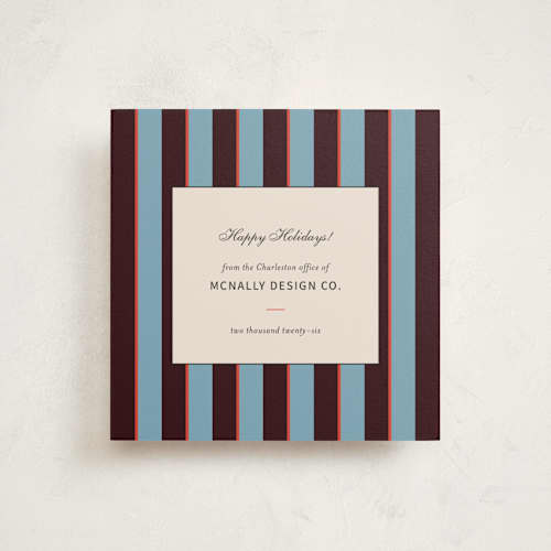 This is a chambray holiday photo cards with standard by Megan Davis called polo printing on signature in square