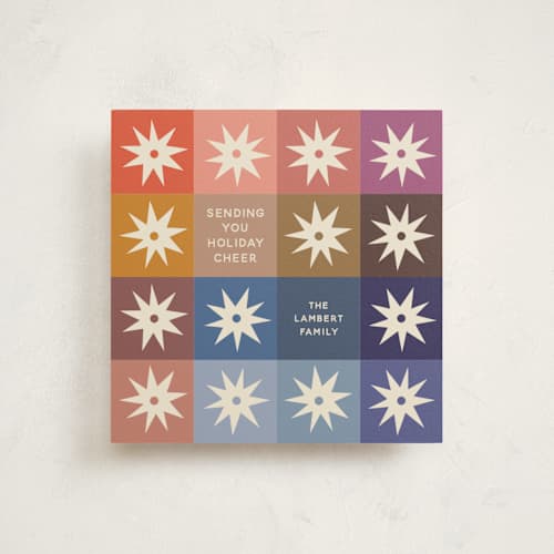 This is a cheer holiday photo cards with standard by Tracy Schifeling called festive grid printing on signature in square