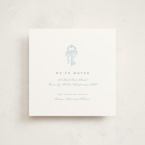 This is a lagoon moving announcements with standard by Leah Bisch called bow frame printing on signature in standard