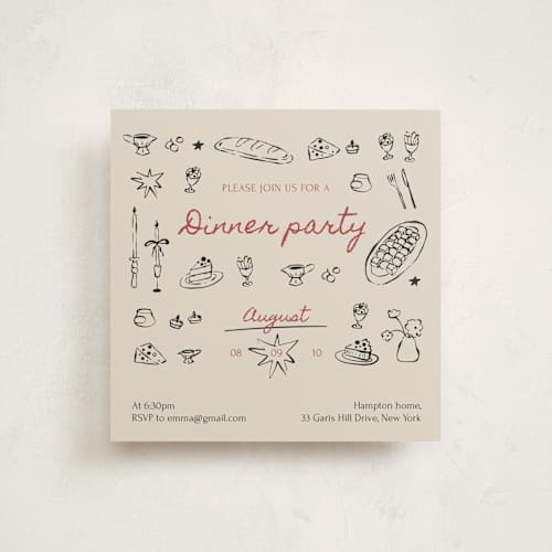 This is a classic party invitations with standard by Zove Ahhh called let’s feast! printing on signature in standard