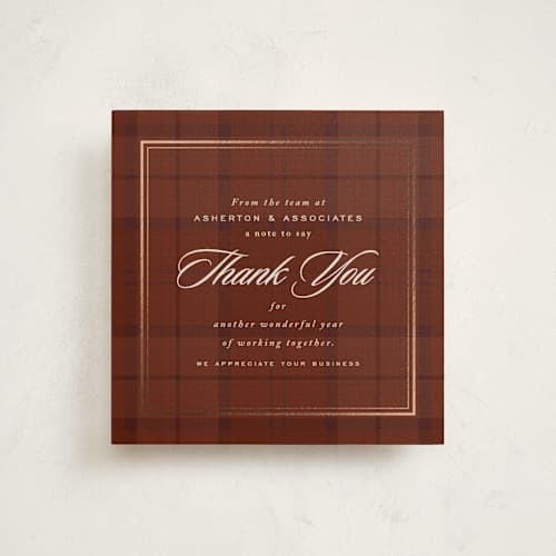 This is a fall leaves thanksgiving cards invitations with foil pressed by Lea Delaveris called classic thanks printing on signature in standard