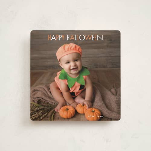 This is a pumpkin halloween party invitations cards with standard by Brynne Foster called sweet pumpkin printing on recycled smooth signature in standard