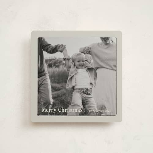 This is a newsprint foil pressed holiday cards with foil pressed by Ani Somi called silverpoint printing on recycled smooth signature in square