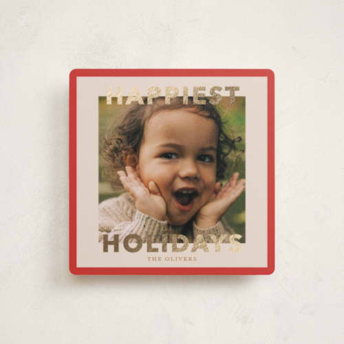 This is a berry foil pressed holiday cards with foil pressed by Angela Thompson called bright border printing on recycled smooth signature in square
