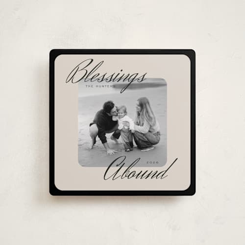 This is a night holiday photo cards with standard by Danie Romrell called abounding blessings printing on recycled smooth signature in square