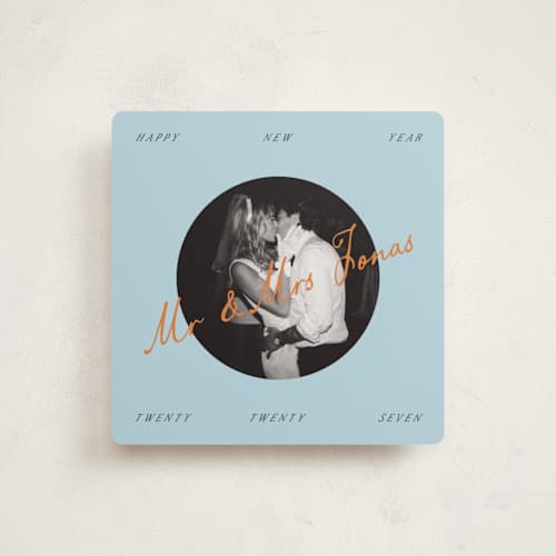 This is a frost holiday photo cards with standard by Claudia Orengo called our song printing on recycled smooth signature in square