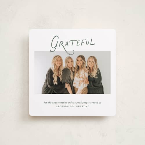 This is a pine holiday photo cards with standard by letterfix called sincere printing on recycled smooth signature in square