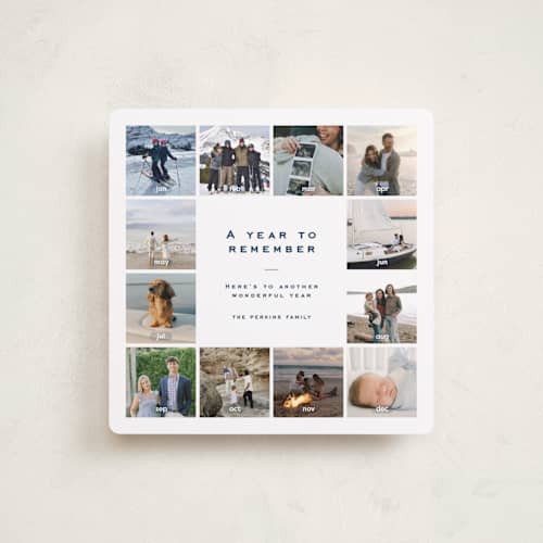This is a snowfall holiday photo cards with standard by Adelyn T. called 12 moments printing on recycled smooth signature in square