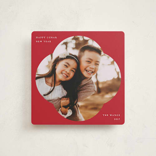 This is a dahlia chinese new year cards with standard by Sumak Studio called lunar square printing on recycled smooth signature in standard