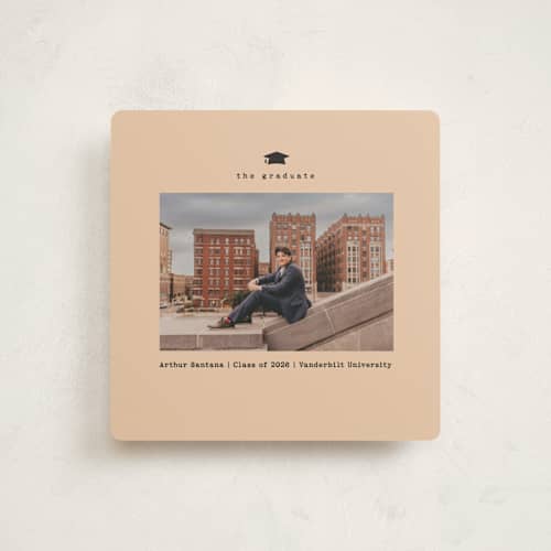 This is a vanilla graduation announcements with standard by Sherley Ferreira called framed in time printing on recycled smooth signature in standard