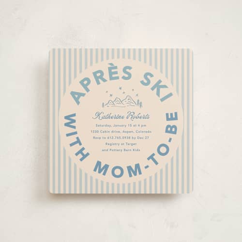 This is a frost baby shower invitations with standard by Creo Study called apres ski printing on signature in standard