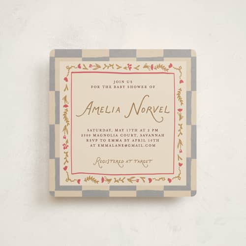 This is a slate baby shower invitations with standard by Maja Cunningham called dream pony printing on signature in standard