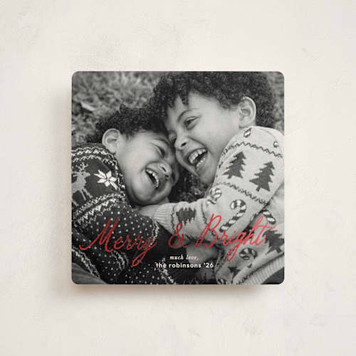 This is a santa suit foil pressed holiday cards with foil pressed by Blustery August called a sparkling christmas season printing on signature in square
