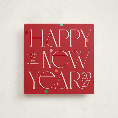 This is a cherry holiday photo cards with standard by Lori Wemple called holiday square printing on signature in square