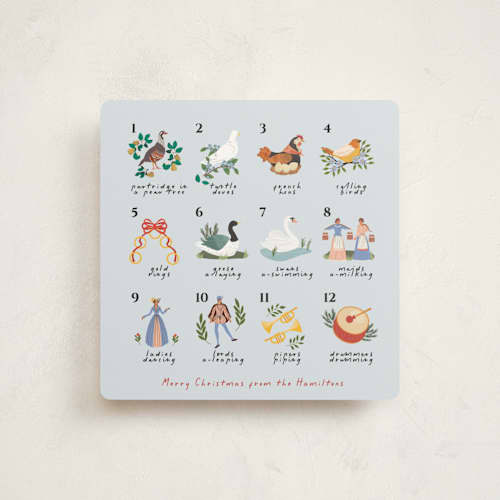 This is a ice holiday photo cards with standard by Sherley Ferreira called twelve days of christmas printing on signature in square