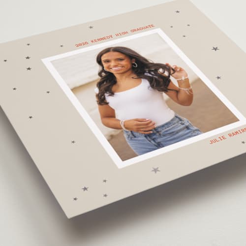 This is a natural graduation announcements with foil pressed by Jenna Holcomb called starring printing on recycled smooth signature in standard