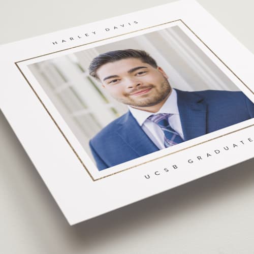 This is a starlight graduation announcements with foil pressed by Lucrecia Caporale called minimal border printing on recycled smooth signature in standard