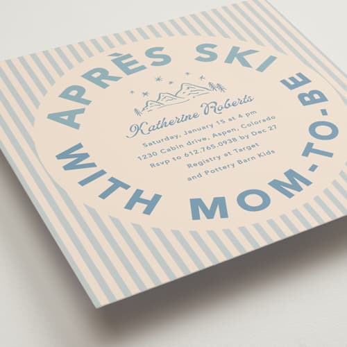 This is a frost baby shower invitations with standard by Creo Study called apres ski printing on signature in standard