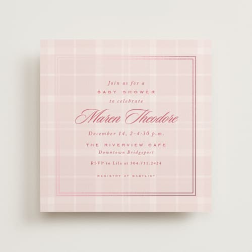 This is a ballet foil stamped baby shower invitations with foil pressed by Lea Delaveris called prep printing on signature in standard
