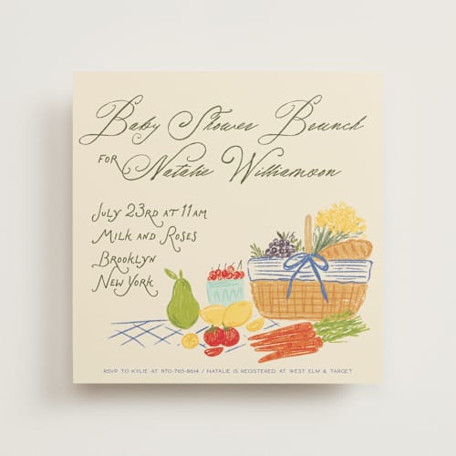 This is a provincial baby shower invitations with standard by Jenna Holcomb called farmer's market printing on signature in standard