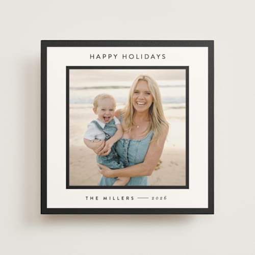 This is a charcoal photo mount holiday cards with standard by JoAnn Jinks called square printing on recycled in photo_mount