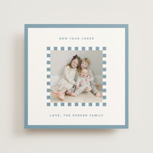 This is a winter photo mount holiday cards with standard by Kelly Watkins called checker frame printing on recycled in photo_mount