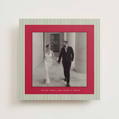 This is a wreath photo mount holiday cards with standard by Jenna Holcomb called kelly printing on recycled in photo_mount