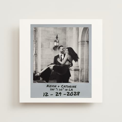 This is a noir save the date with standard by Cleghorn Creative called photo snap + penned names printing on doublethick in photo_mount