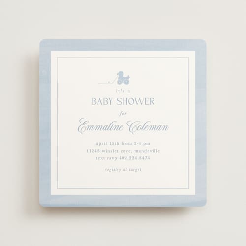 This is a sky baby shower invitations with standard by Melinda Denison called simply classic printing on signature in standard