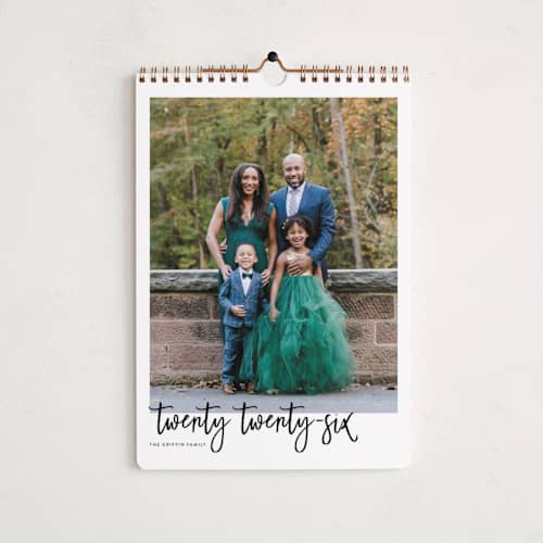 This is a chalkboard photo calendars with standard by JoAnn Jinks called brushed printing on premium calendar paper in standard