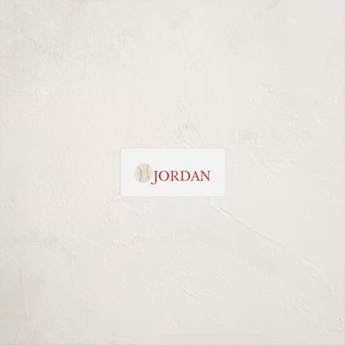 This is a cardinal name labels with standard by Teju Reval called sportsy baseball printing on waterproof sticker paper in sticker