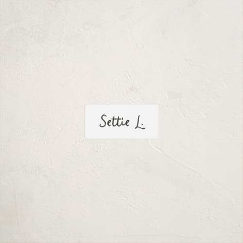 This is a ink name labels with standard by Megan Davis called settie printing on waterproof sticker paper in sticker