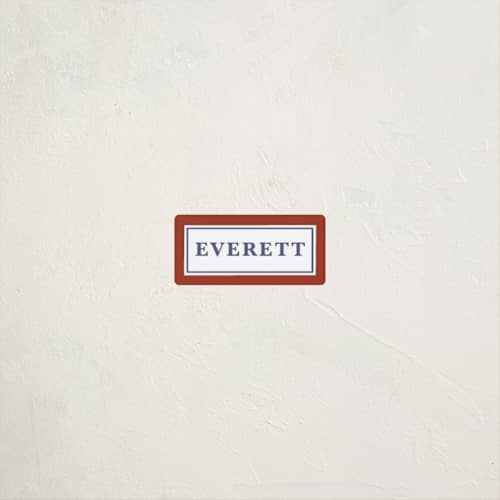 This is a maroon name labels with standard by Kat Roberts called a perfect gentleman printing on waterproof sticker paper in sticker