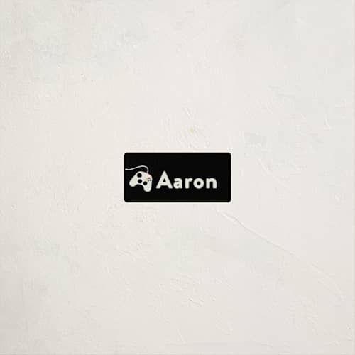 This is a late night name labels with standard by Erin L. Wilson called you've got game printing on waterproof sticker paper in sticker
