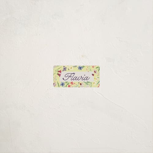 This is a citrus name labels with standard by Pati Cascino called blooming garden printing on waterproof sticker paper in sticker