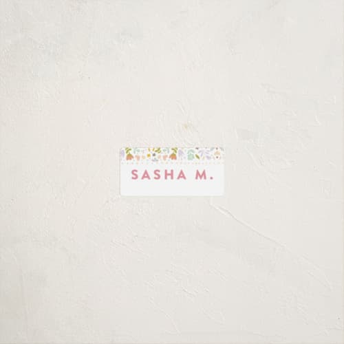 This is a cherry blossom name labels with standard by Phrosné Barwood called pretty floral frame printing on waterproof sticker paper in sticker