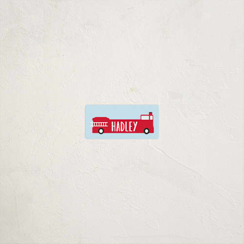 This is a clear sky name labels with standard by Dea and Bean called fire engine name printing on waterproof sticker paper in sticker